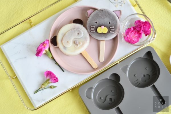 Okaimono Ice Popsicle Mould - Racoon & Cat